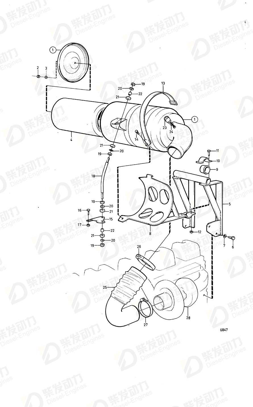 VOLVO Primary filter 1660375 Drawing